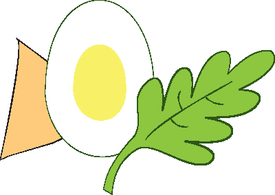 illustration of tortilla chip, egg and cilantro