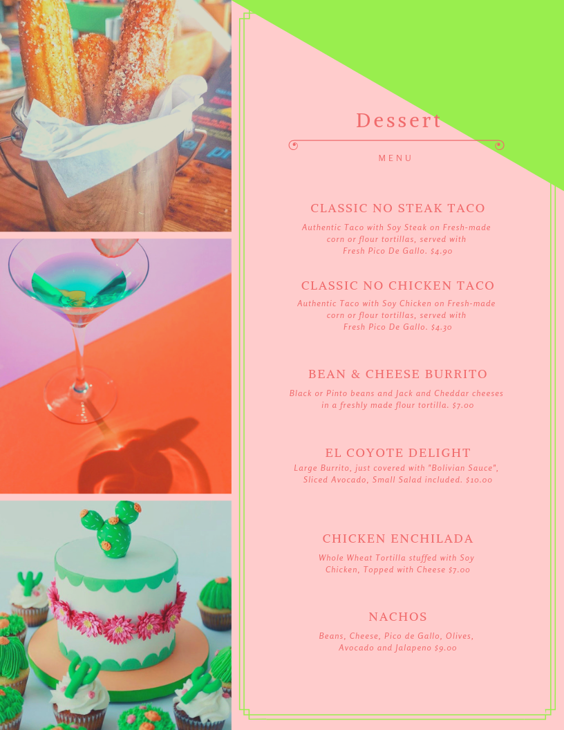 Desert Menu