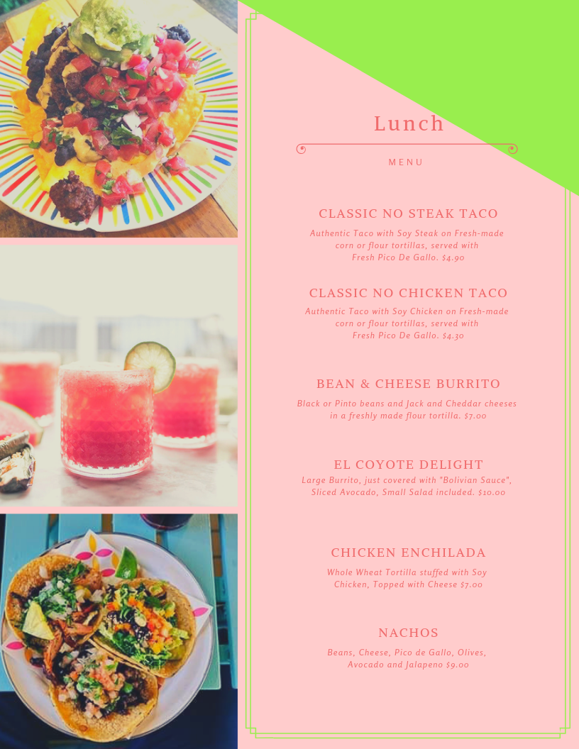 Lunch Menu