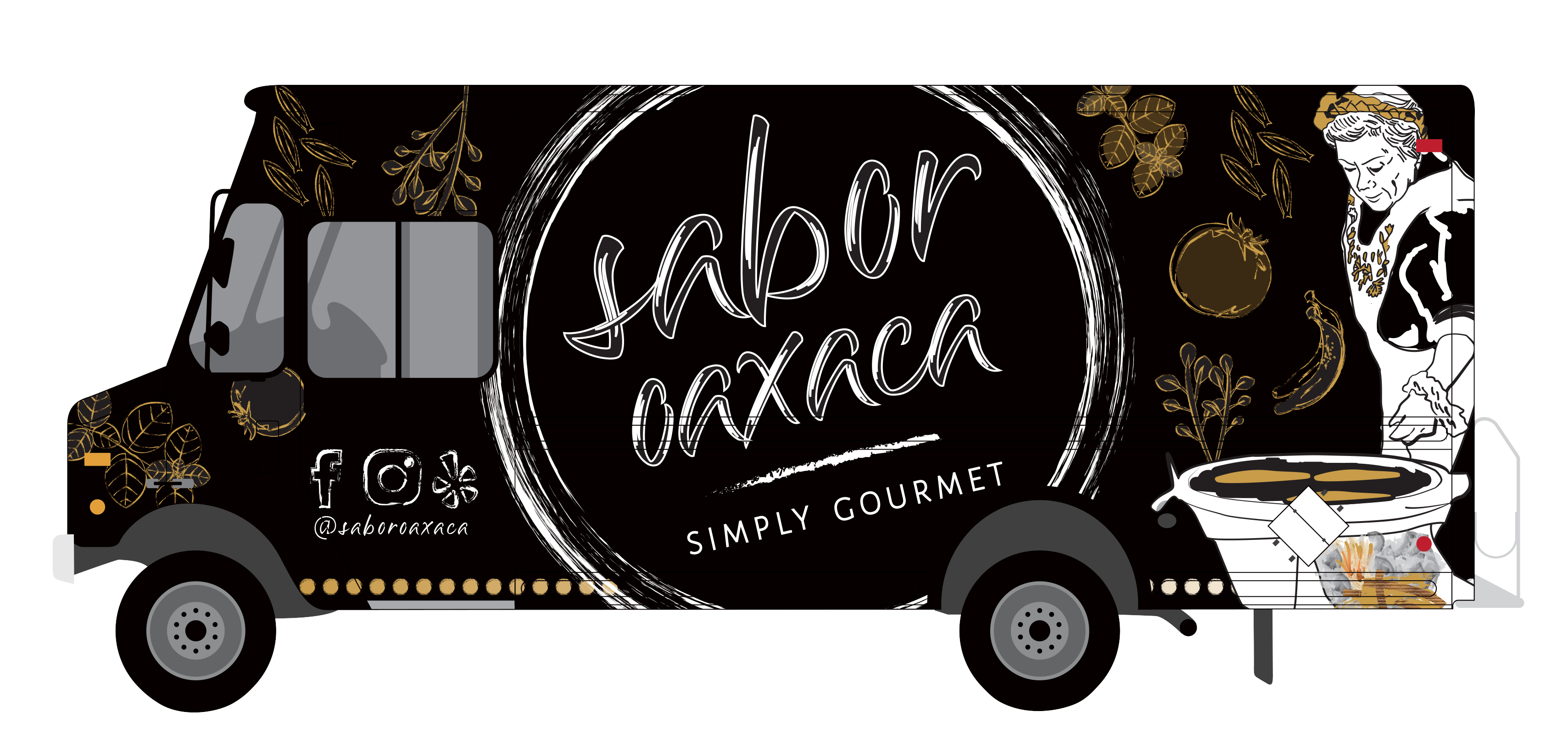 Sabor Oaxaca Food Truck Illustration