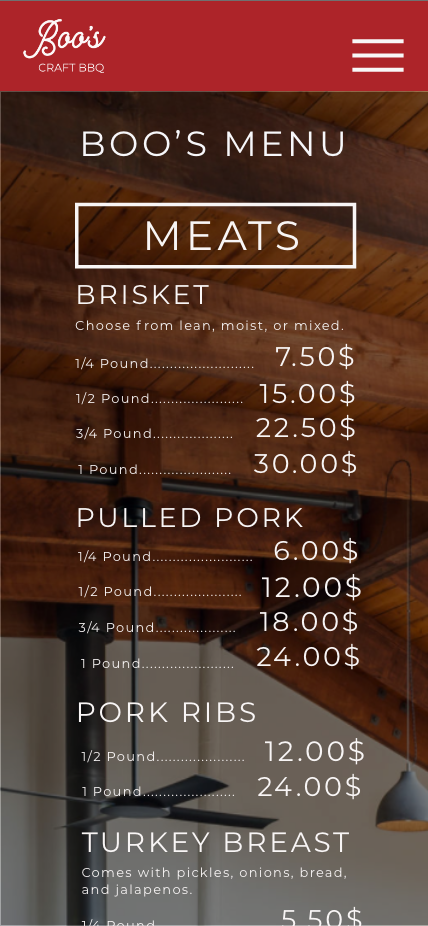 revised mobile menu