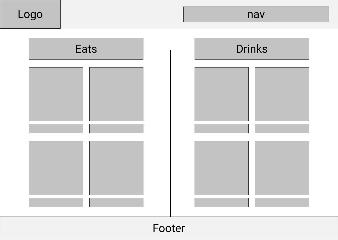 order page desktop wireframes