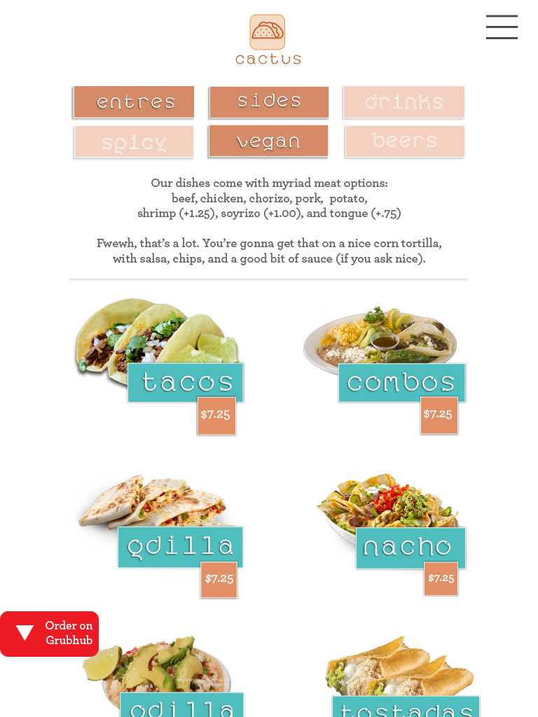 tablet menu