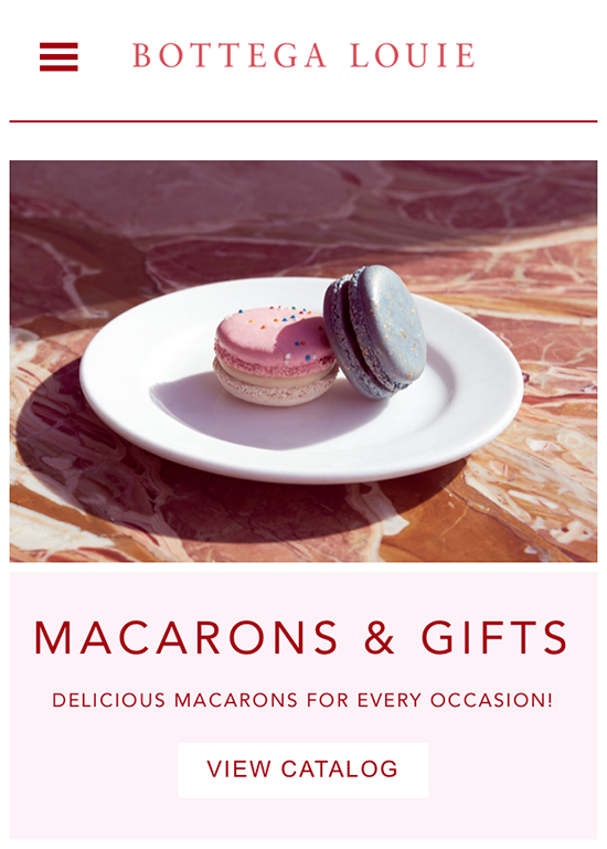 bottega louie mobile page