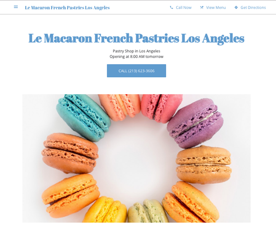 le macaron webpage