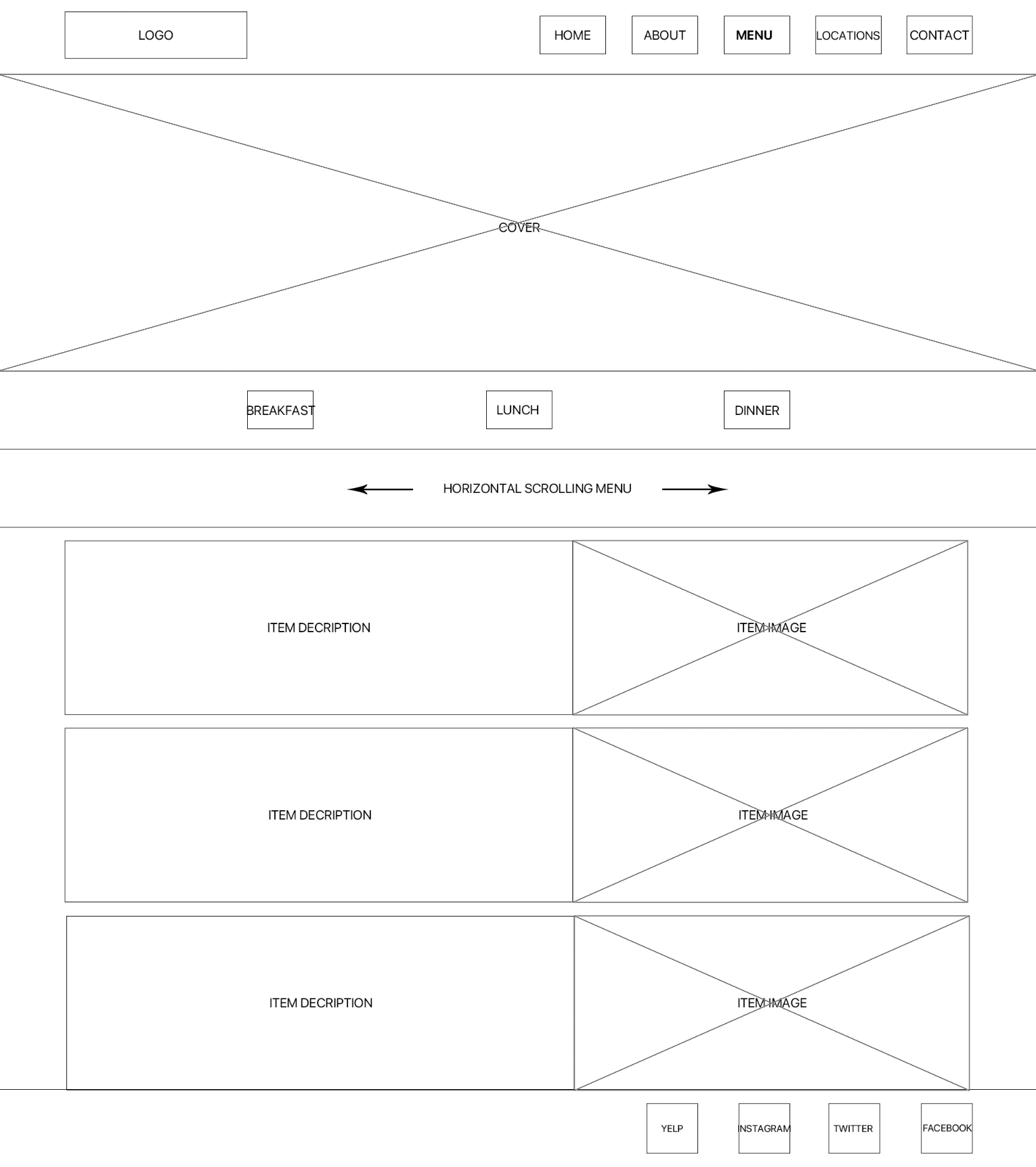 Desktop Menu Wireframe