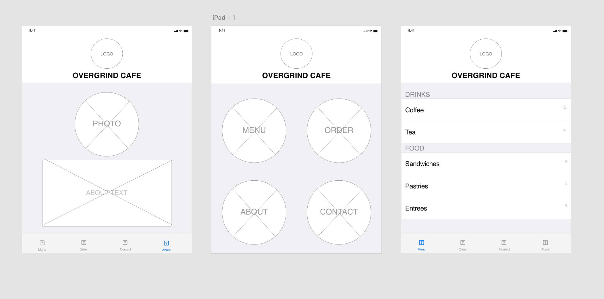 tablet wireframe