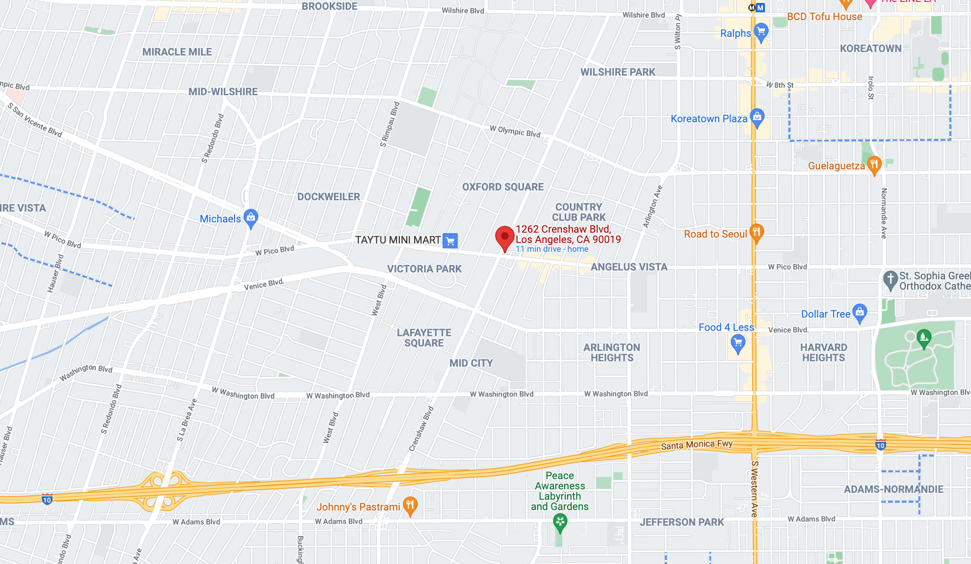 restaurant location map