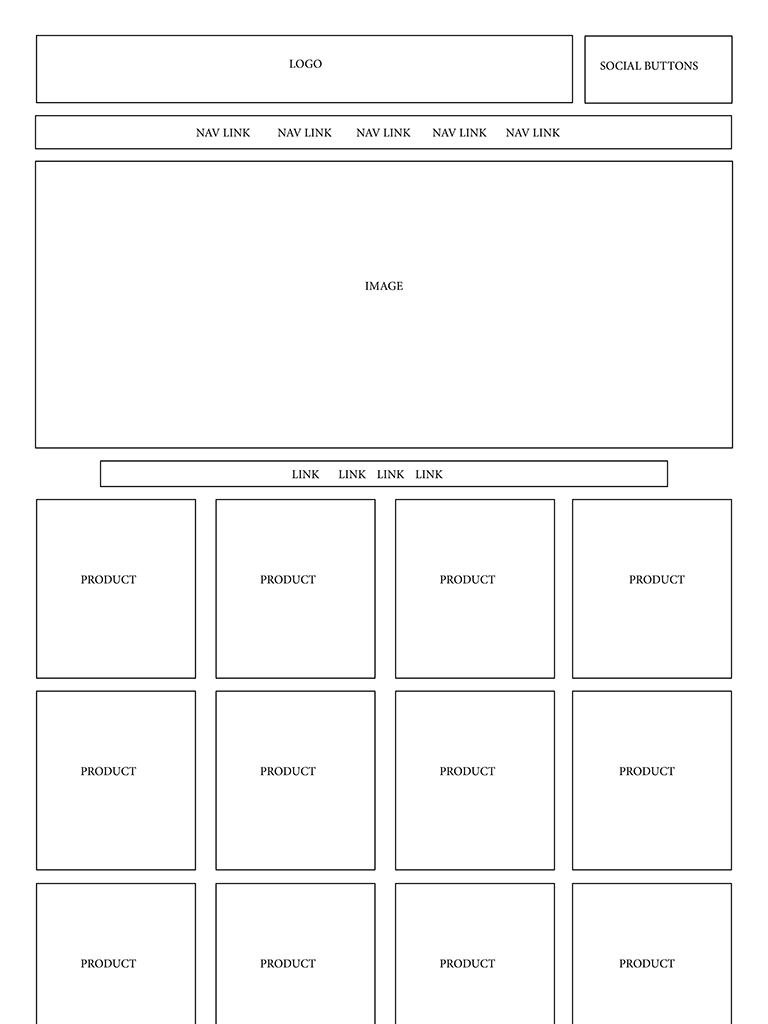 Tablet Wireframe Shop