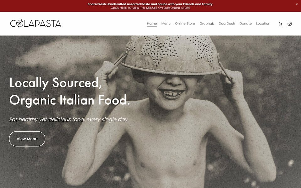 Colapasta home page