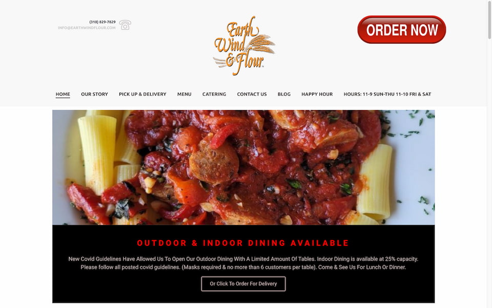 Earth Wind & Flour home page